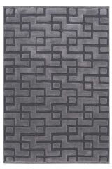 İndus 8007 Gri Geometrik Salon Halısı Kesme Halı