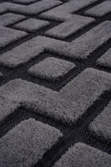 İndus 8007 Gri Geometrik Salon Halısı Kesme Halı