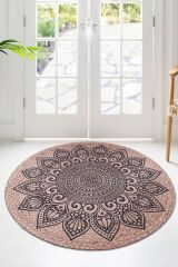 Baskı Jüt Trq054 Dekoratif Makine Halısı