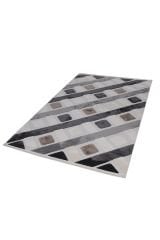 İndus 8002 Krem Geometrik Salon Halısı Yolluk Kesme Makine Halısı
