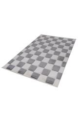 İndus 8004 Gri/Krem Geometrik Salon Halısı Yolluk Kesme Makine Halısı