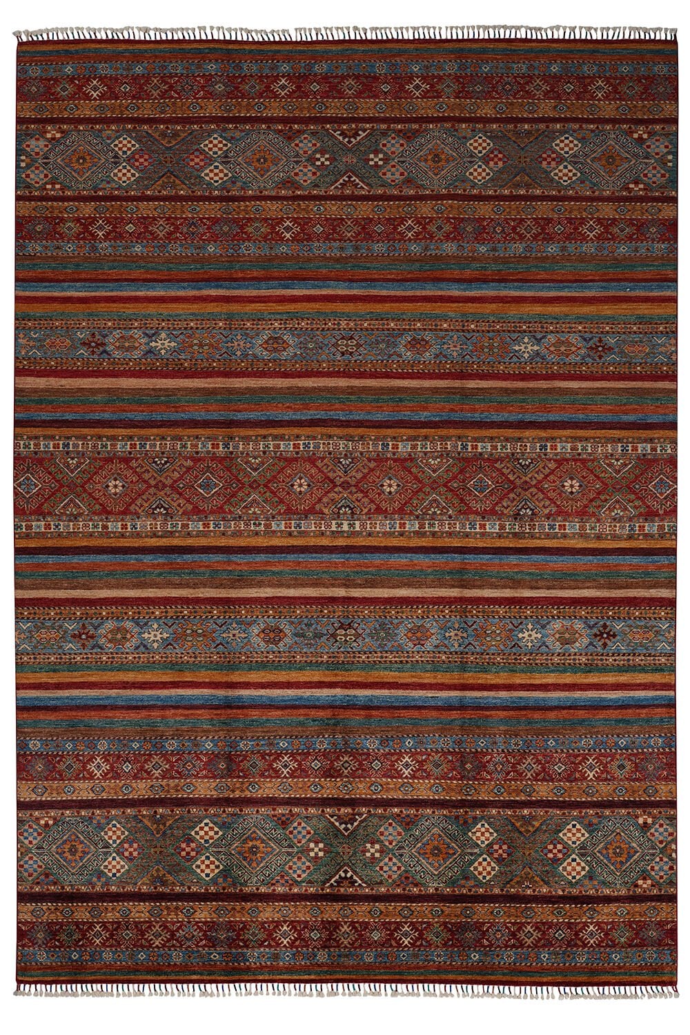 SHB Afgan Orjin El Dokuma Yün Halı Renkli - 208x292