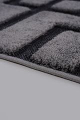 İndus 8007 Gri Geometrik Salon Halısı Yolluk Kesme Makine Halısı