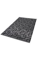 İndus 8007 Gri Geometrik Salon Halısı Yolluk Kesme Makine Halısı