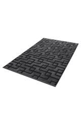 İndus 8007 Gri Geometrik Salon Halısı Yolluk Kesme Makine Halısı