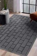İndus 8008 Gri Modern Mutfak Halısı Koridor Halısı Kesme Makine Halısı