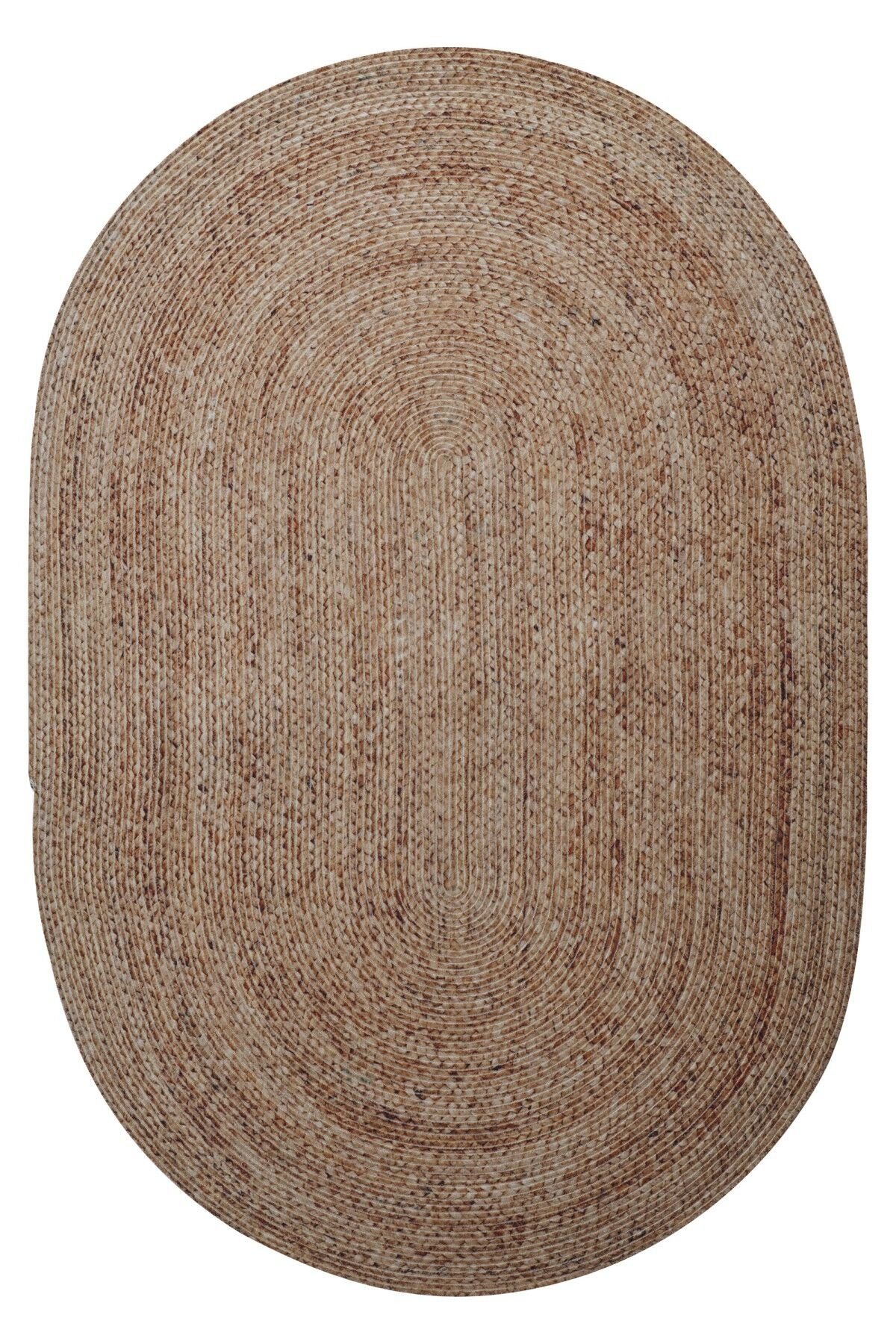 Baskı Jüt Özel Üretim Sarı Modern Makine Halısı