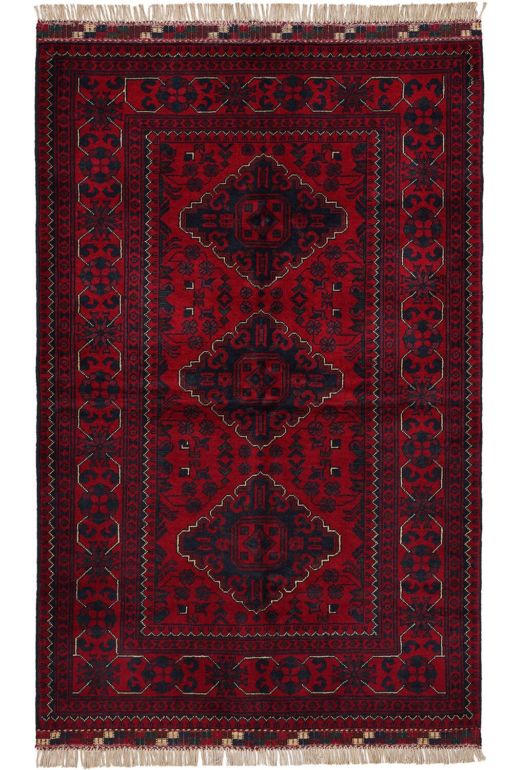 Afgan Khamyab El Dokuma Yün Halı Kırmızı - 100x156