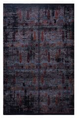 Bella 06471B Lacivert / Bordo Etnik Desenli Makine Halısı
