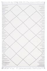 Beyond 4911A Beyaz Çizgili Modern Makine Dokuma Kilim
