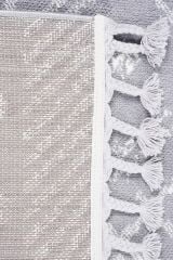 Beyond 4957A Gri Çizgili Modern Makine Dokuma Kilim