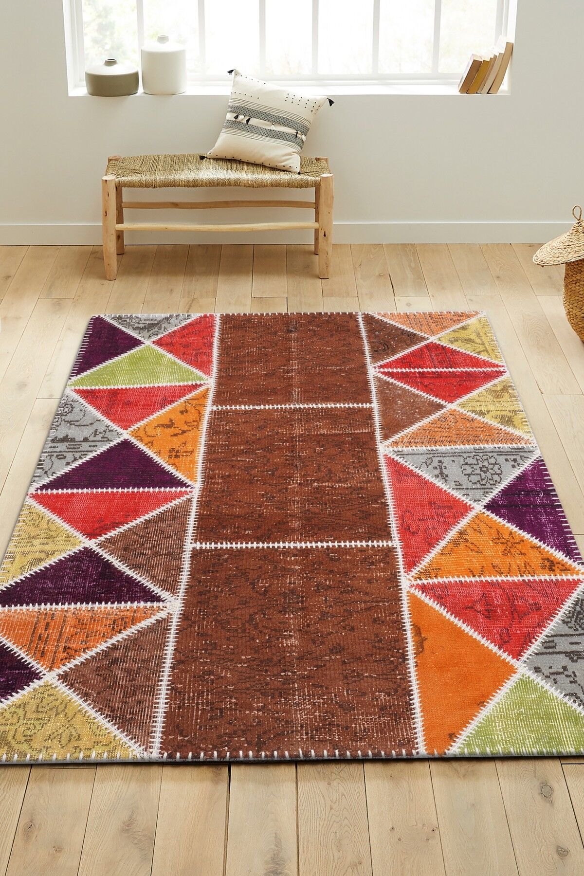 Patchwork 3708 Renkli Modern El Dokuma Halı