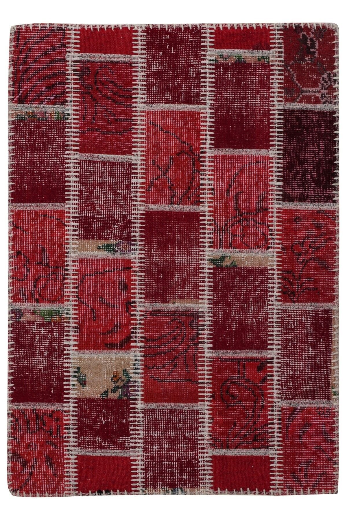 Patchwork Ptch 04 Kırmızı Modern El Dokuma Halı