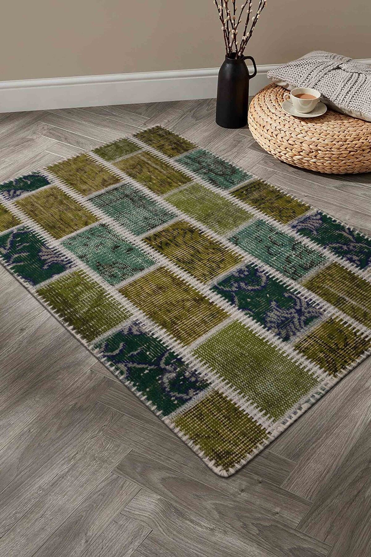 Patchwork Ptch 08 Renkli Modern El Dokuma Halı