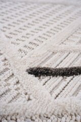 Bonn 8805 Krem Geometrik Salon Halısı Kesme Halı