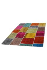 Patchwork Renkli Modern El Dokuma Halı