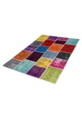 Patchwork Renkli Modern El Dokuma Halı