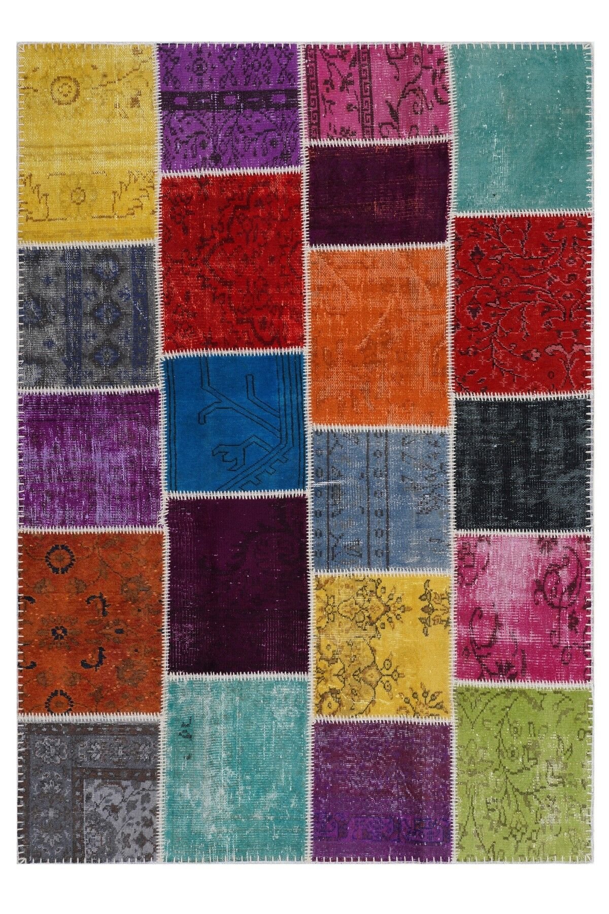 Patchwork Renkli Modern El Dokuma Halı