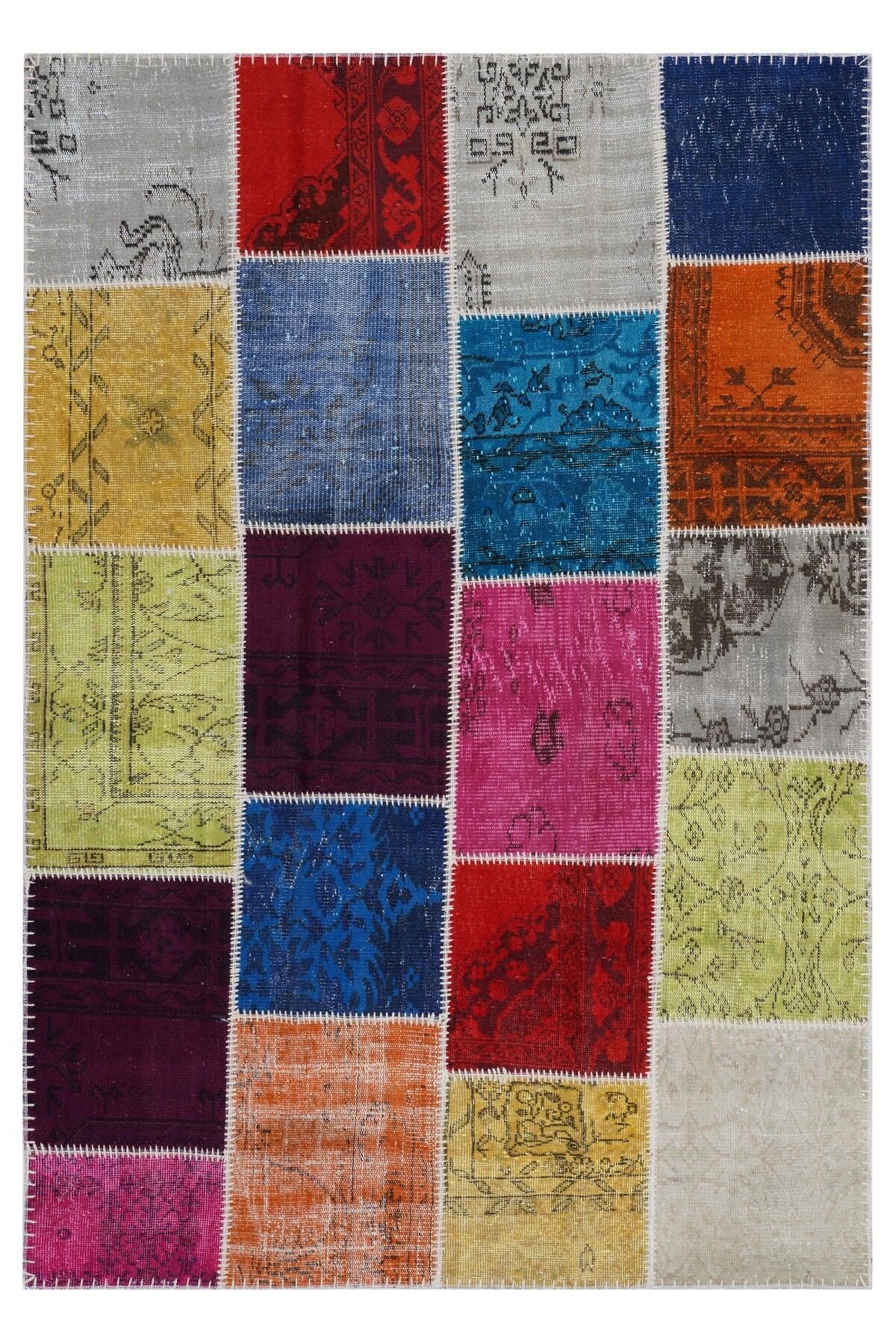 Patchwork Renkli Modern El Dokuma Halı