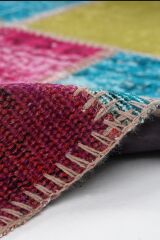 Patchwork Renkli Modern El Dokuma Halı