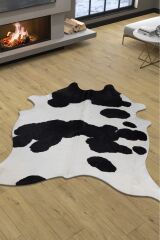 Buffalo Fst Dalmaçya Siyah / Beyaz Naturel Deri Halı