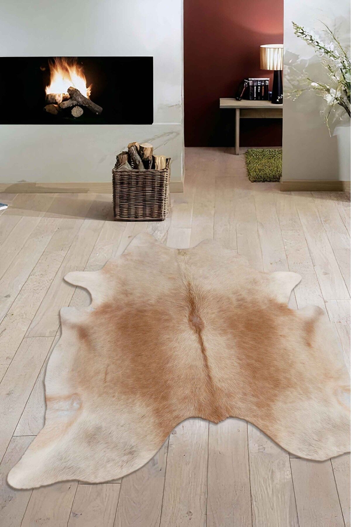 Buffalo Post Orjınal Bej Naturel Deri Halı