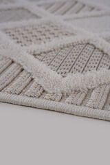 Bonn 8802 Krem Geometrik Modern Mutfak Halısı Kesme Halı