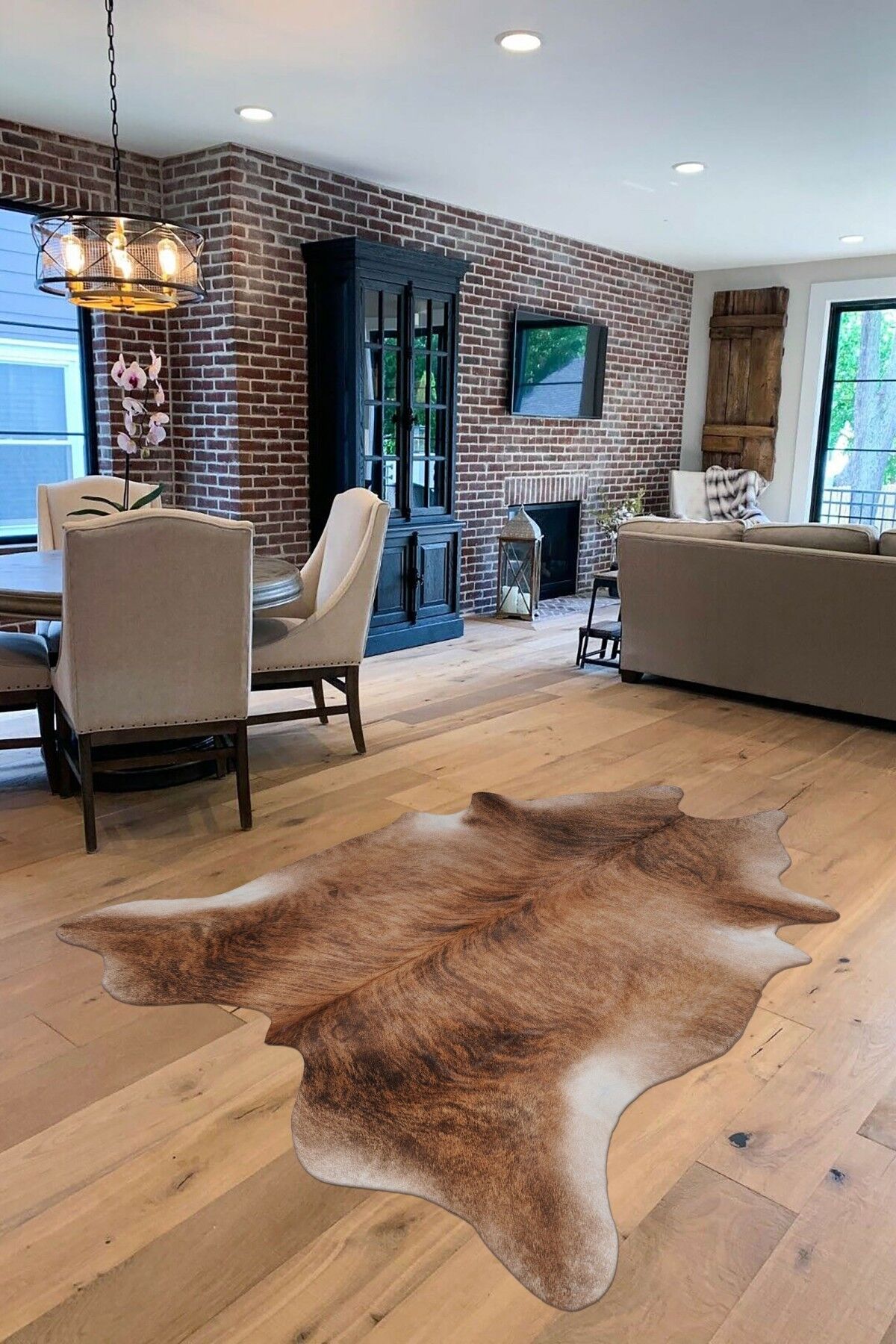 Buffalo Tgr Orjınal Kahverengi Naturel Deri Halı