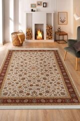 Abrishim 3806A Klasik Salon Halısı İpeksi Makine Halısı