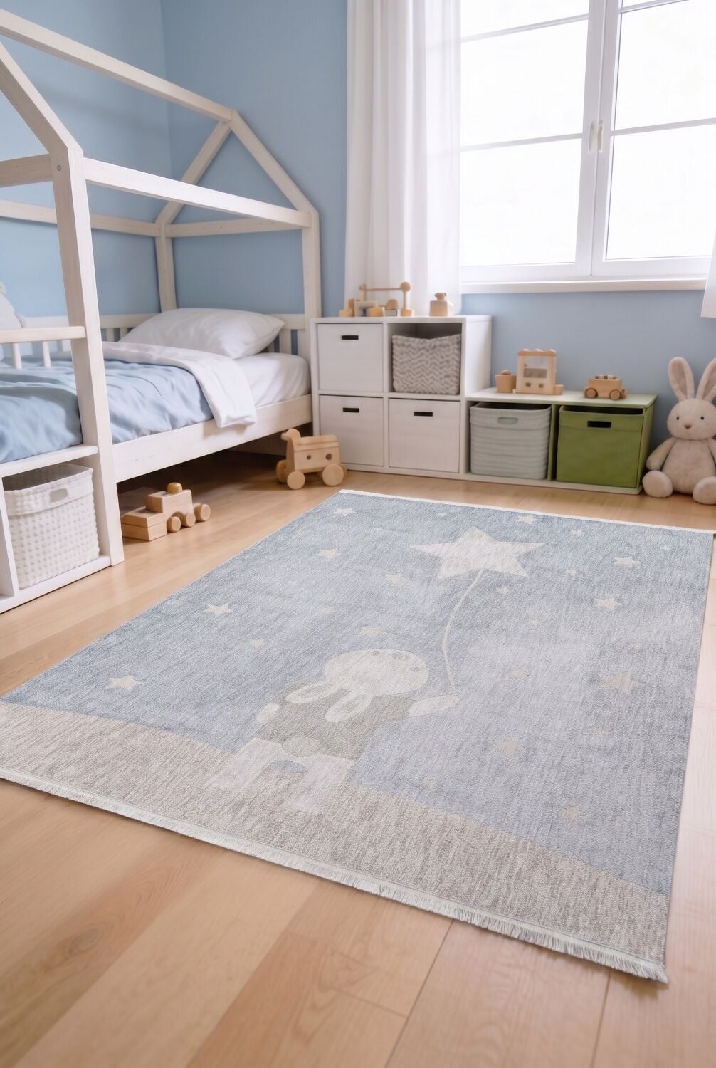 Minidream 2197A Yumuşak Dokulu Çocuk Halısı MAVİ / BEJ - 165x230