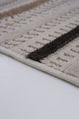 Bonn 8803 Bej Etnik Desenli Mutfak Halısı Kesme Halı