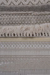 Bonn 8803 Bej Etnik Desenli Mutfak Halısı Kesme Halı