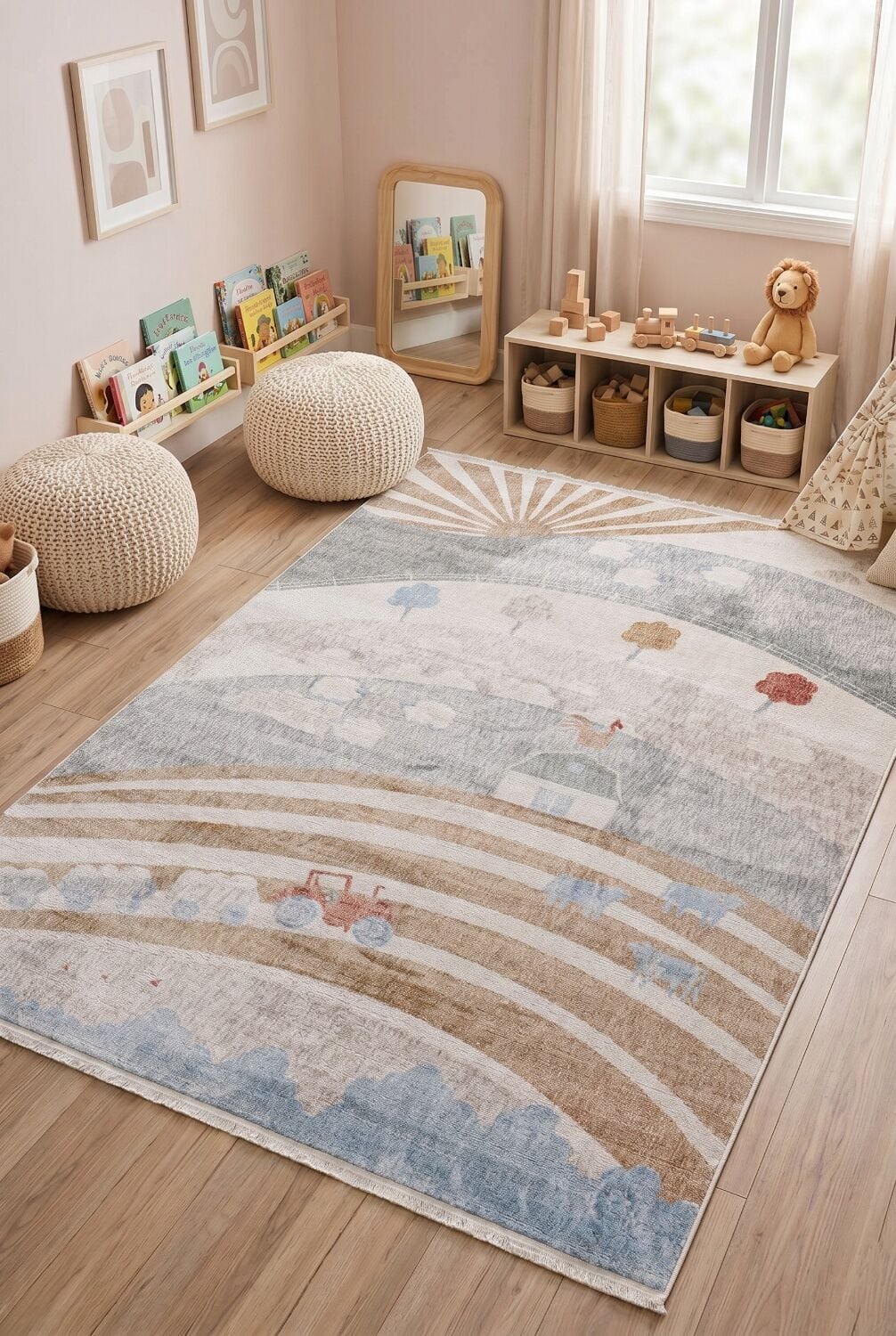 Minidream 2196A Yumuşak Dokulu Çocuk Halısı Krem - 165x230