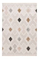 Bonn 8804 Krem Geometrik Mutfak Halısı Kesme Halı