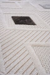 Bonn 8804 Krem Geometrik Mutfak Halısı Kesme Halı