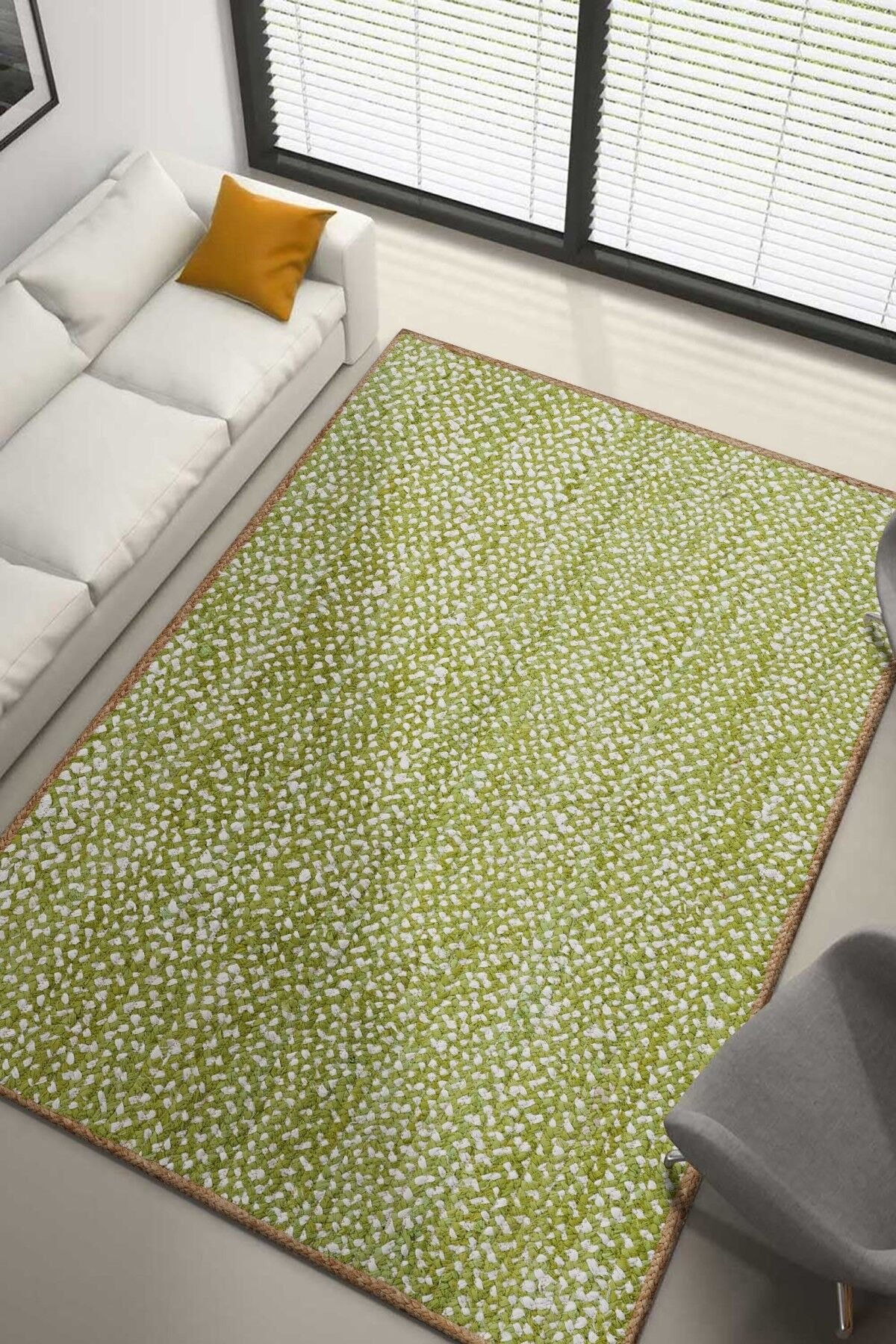 Cotton Kc 115 Yeşil Modern Makine Halısı