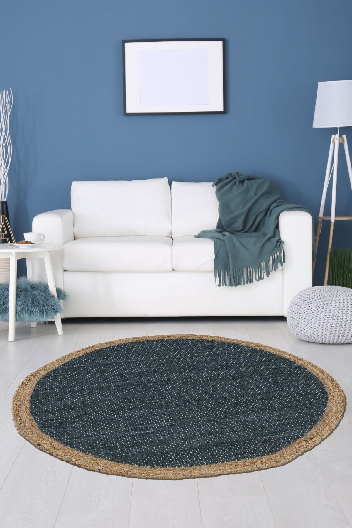 Cotton Kc 124 Lacivert Modern El Dokuma Halı