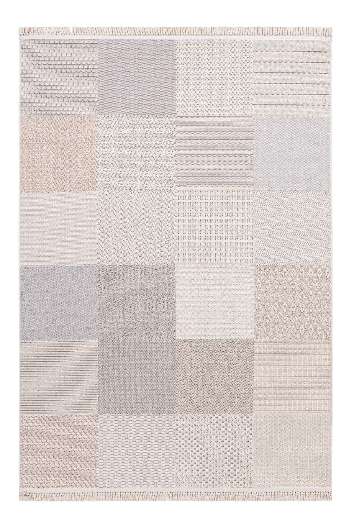 Bonn 8806 Bej Bohem Mutfak Halısı Kesme Halı