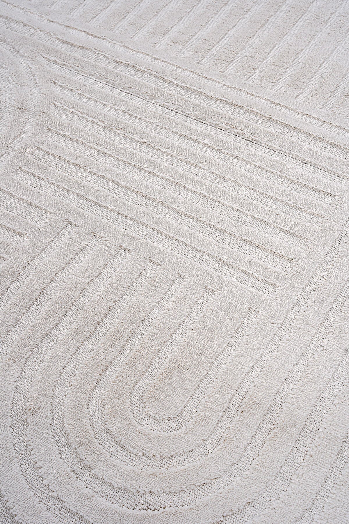 Step 2213 Krem Modern Salon Halısı Kesme Halı