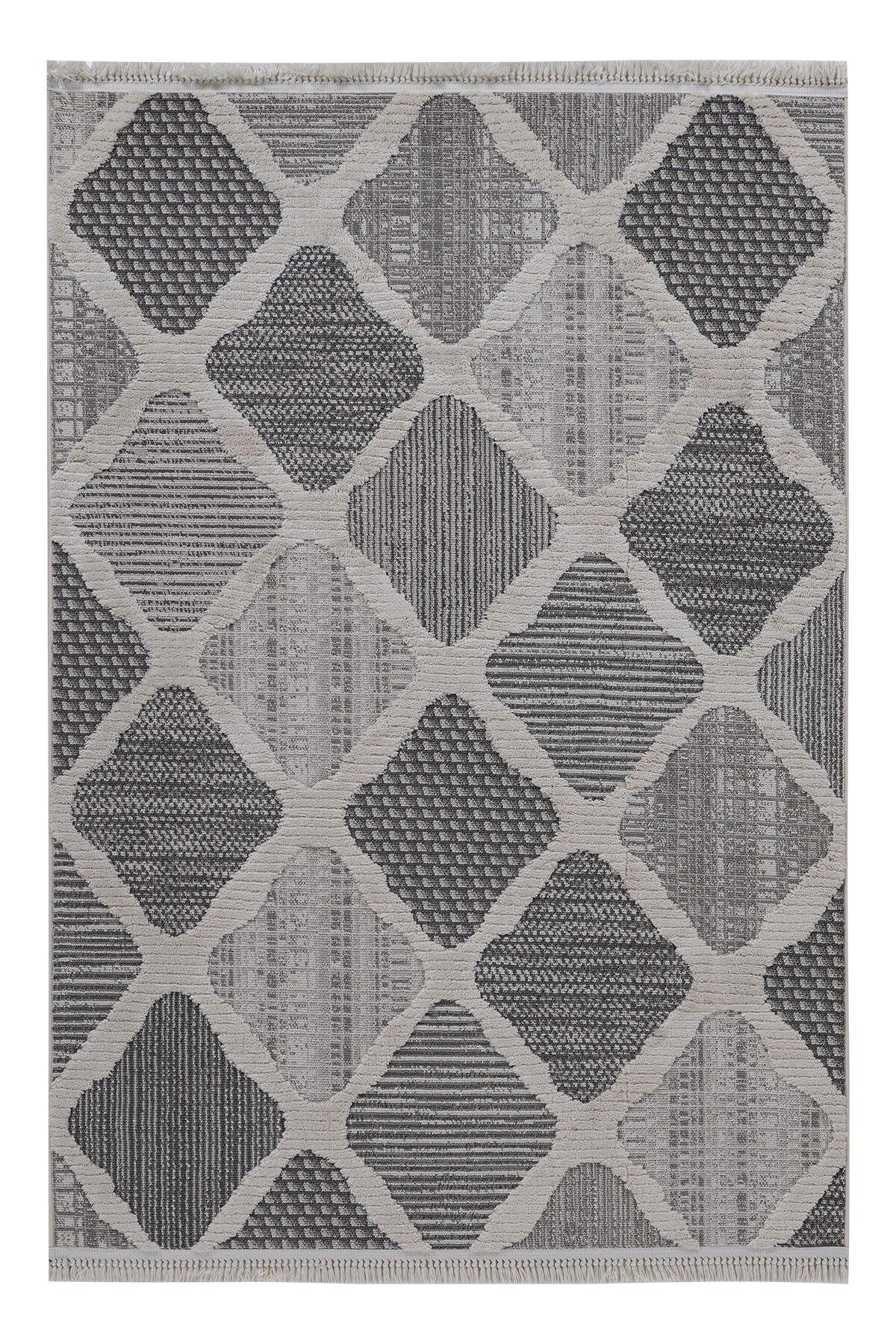 Step 2202 Gri Modern Salon ve Mutfak Halısı Kesme Halı