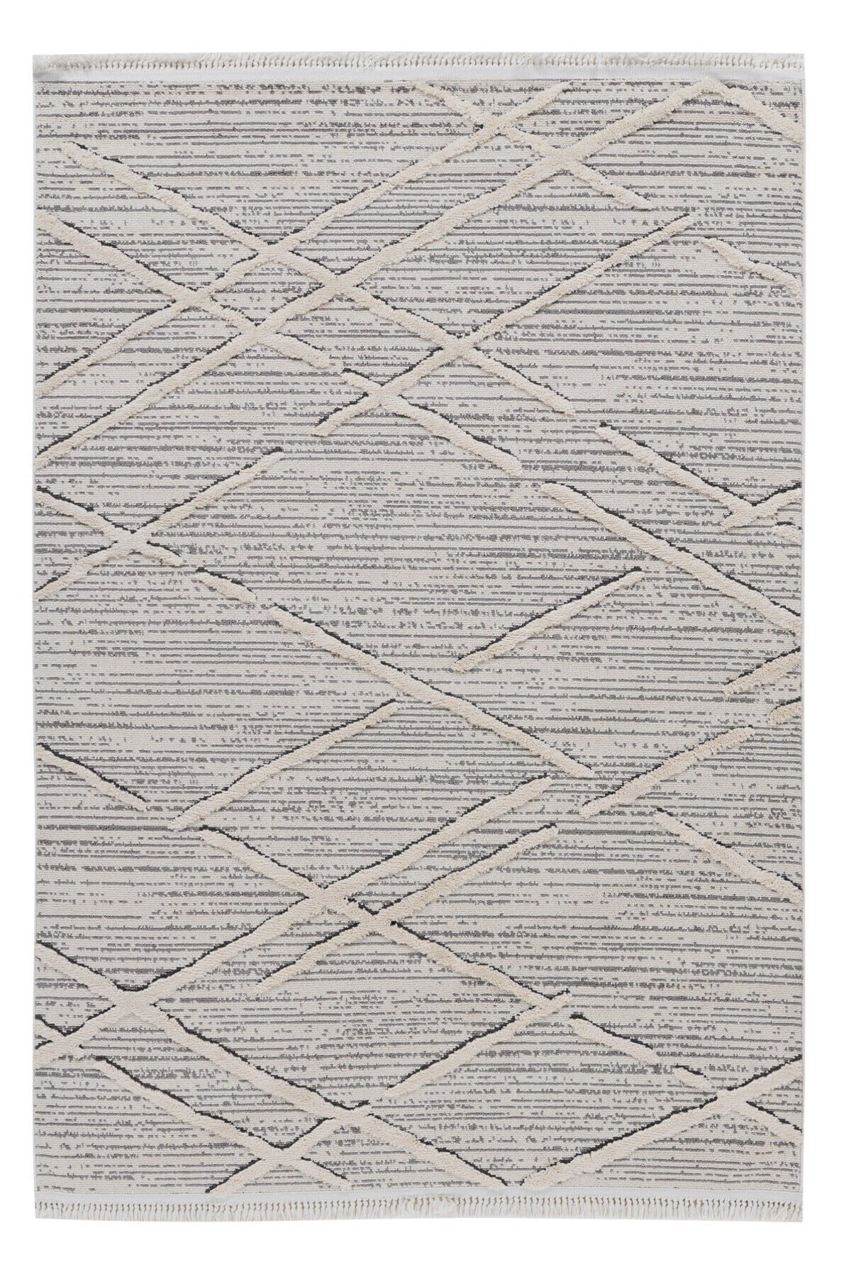 Step 2204 Gri Halı Bohem Salon Halısı Kesme Halı