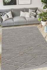 Step 2204 Gri Halı Bohem Salon Halısı Kesme Halı