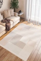 Bonn 8806 Bej Bohem Mutfak Halısı Kesme Halı Bej - 160 x 350