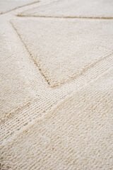 Step 2211 Krem Geometrik Salon Halısı Kesme Halı