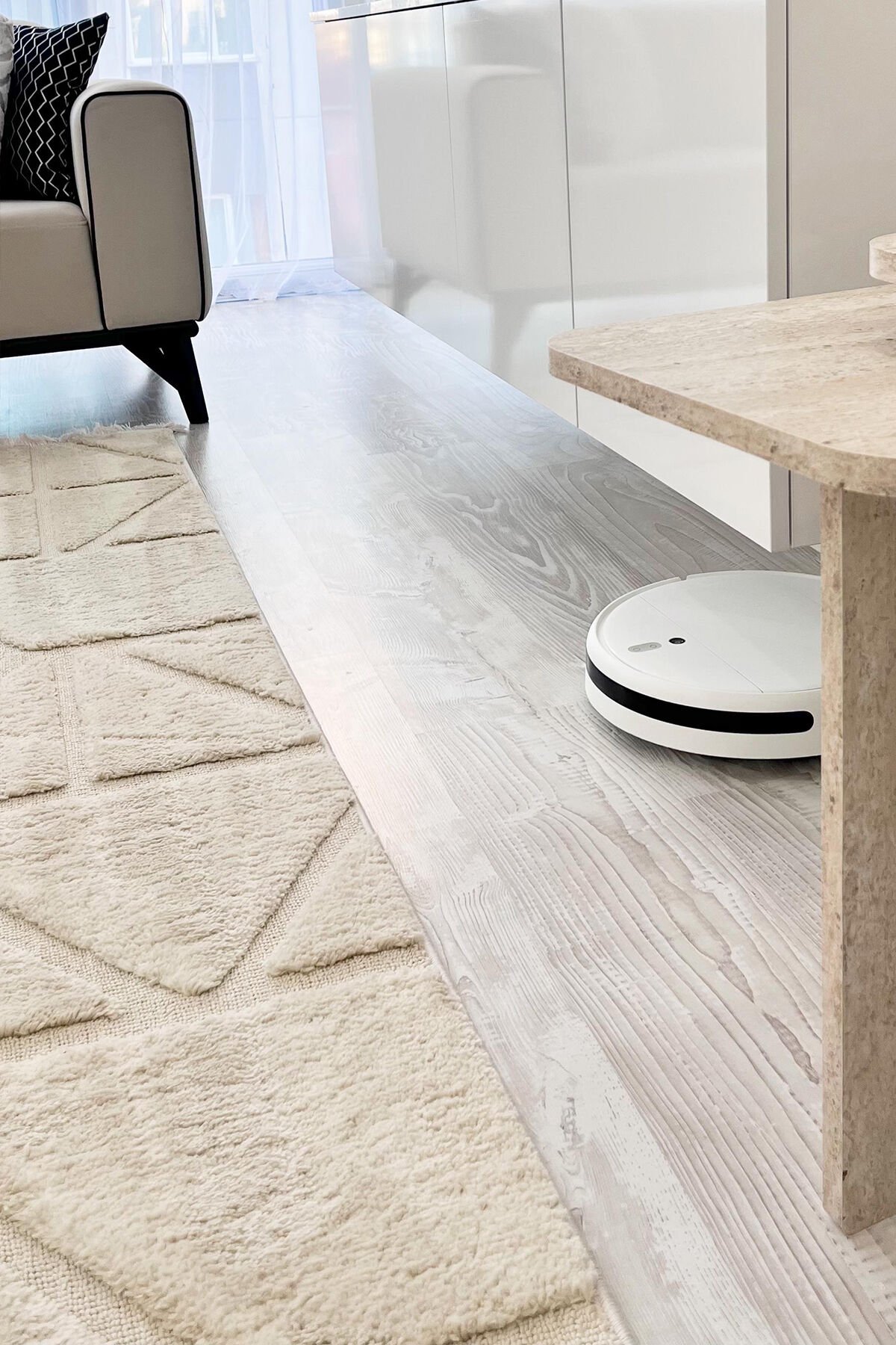 Step 2211 Krem Geometrik Salon Halısı Kesme Halı