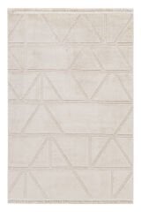 Step 2211 Krem Geometrik Salon Halısı Kesme Halı