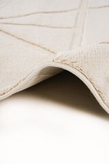 Step 2211 Krem Geometrik Salon Halısı Kesme Halı