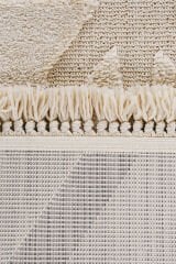 Step 2211 Krem Geometrik Salon Halısı Kesme Halı